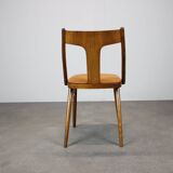 Set of four walnut dining chairs, Czechoslovakia, 1950s