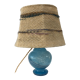 Art Deco table lamp in blue Clichy glass