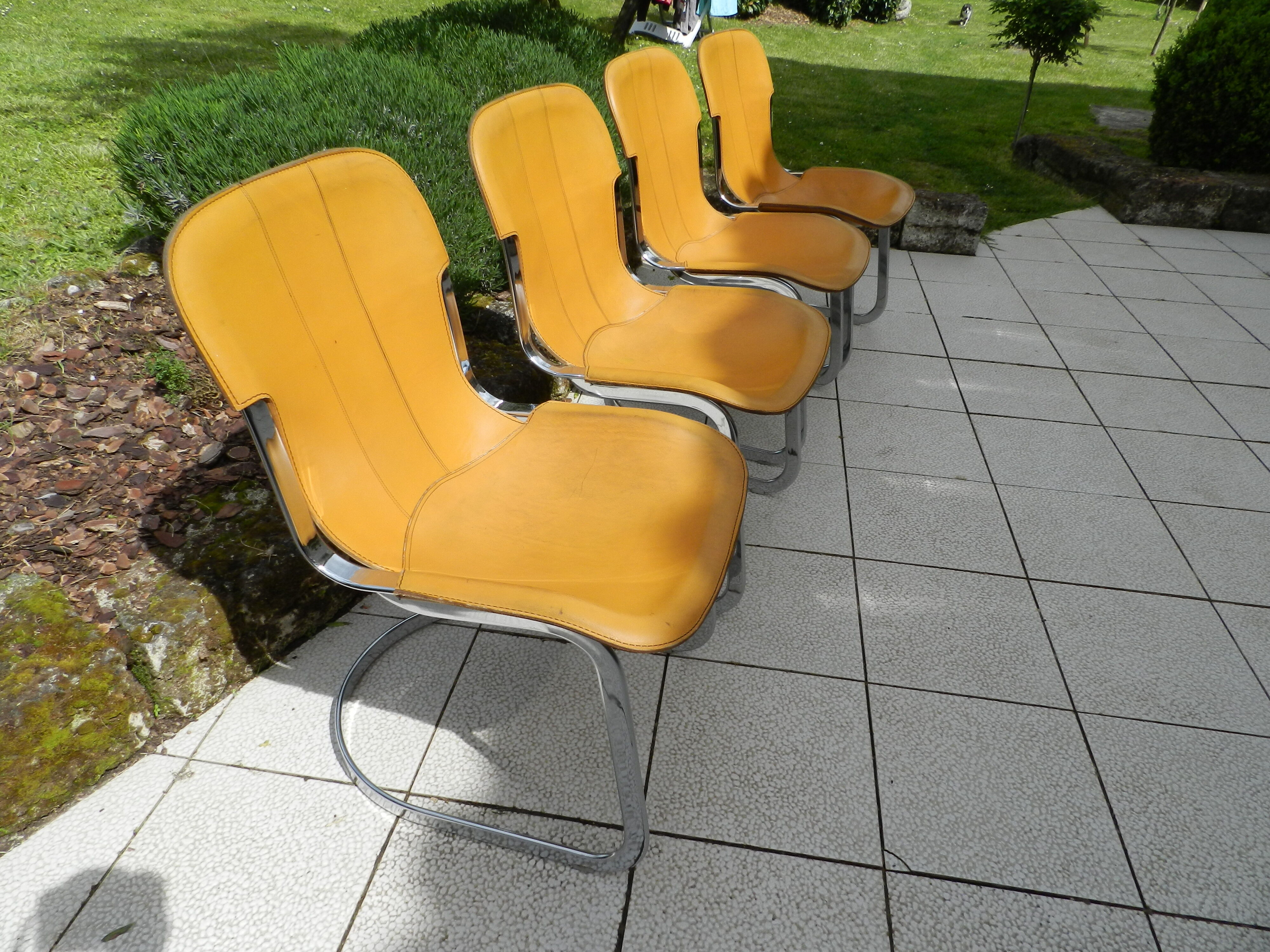 Ensembe de 4 chaises pour Cidue années 70