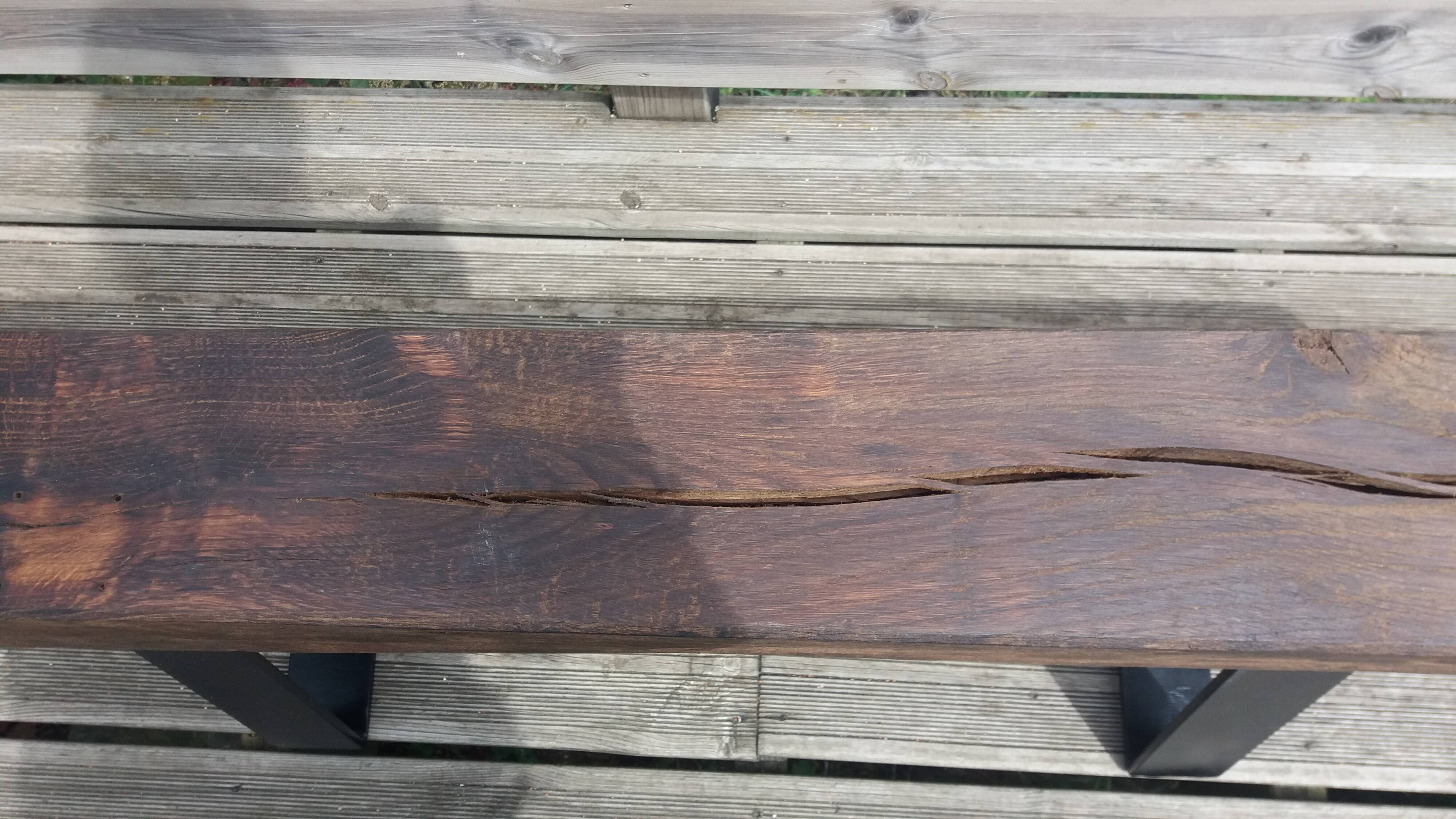 Banc en chêne piétement acier