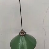 Enameled sheet metal cone pendant light