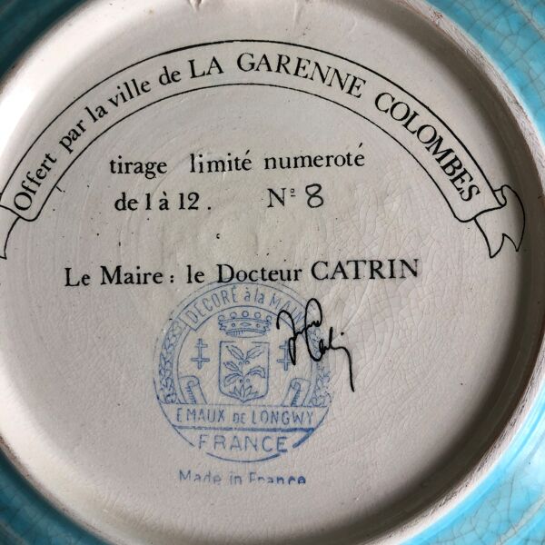 Assiette décorative en Faïence de Longwy