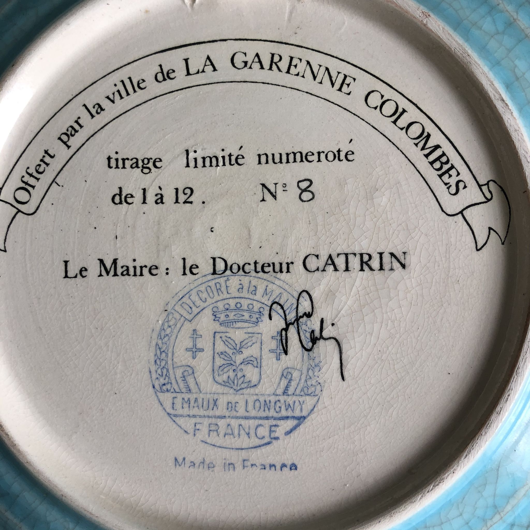 Assiette décorative en Faïence de Longwy