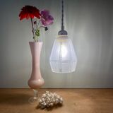 Vintage art deco frosted glass tulip pendant light
