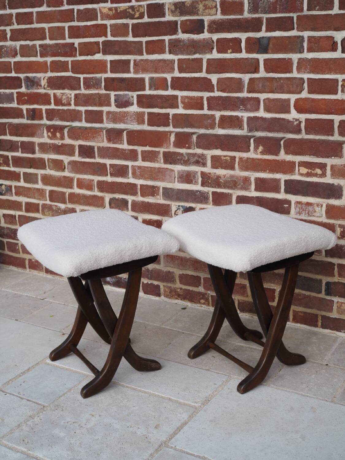 2 vintage folding footrests