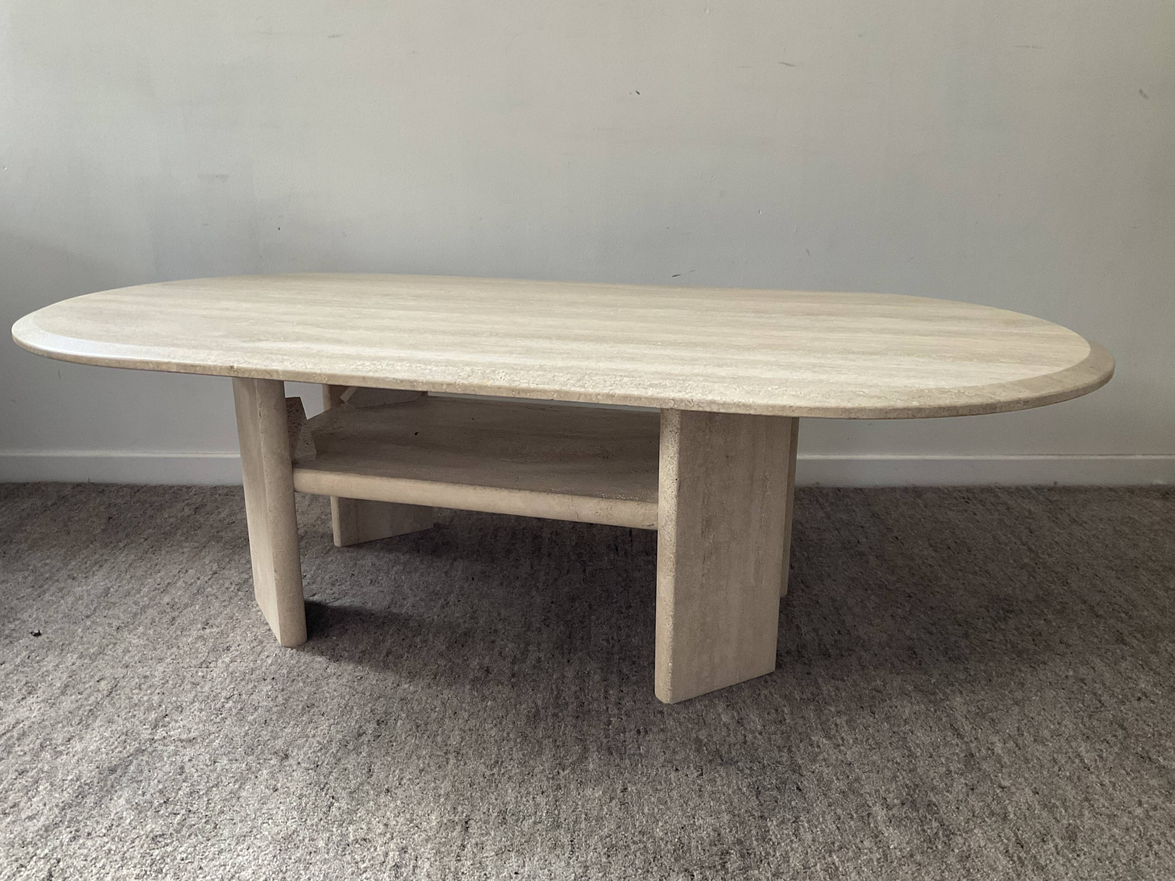Vintage coffee table in travertine 70s