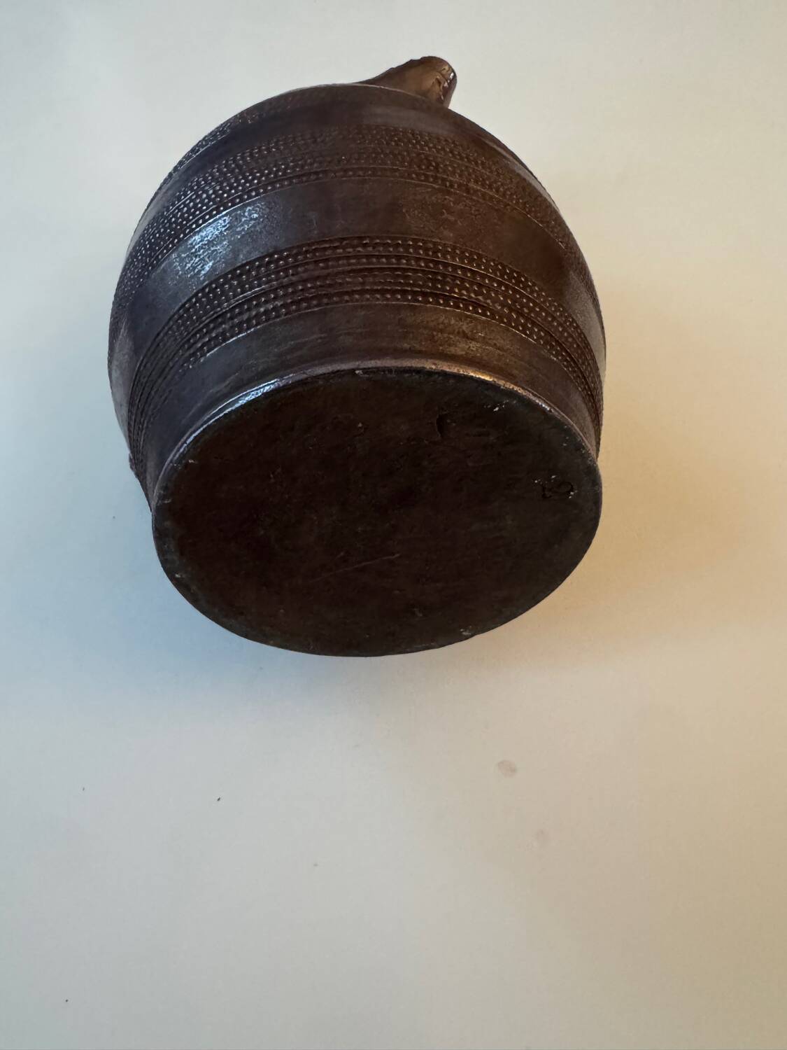 Large antique ceramic pitcher with glazed finish (sculpted stoneware) 1950