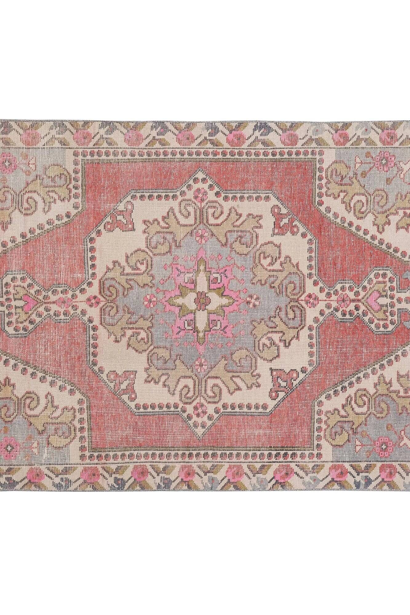 Vintage Turkish handmade rug 129x213 cm