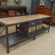 Industrial sideboard from metal and wood factory 1950