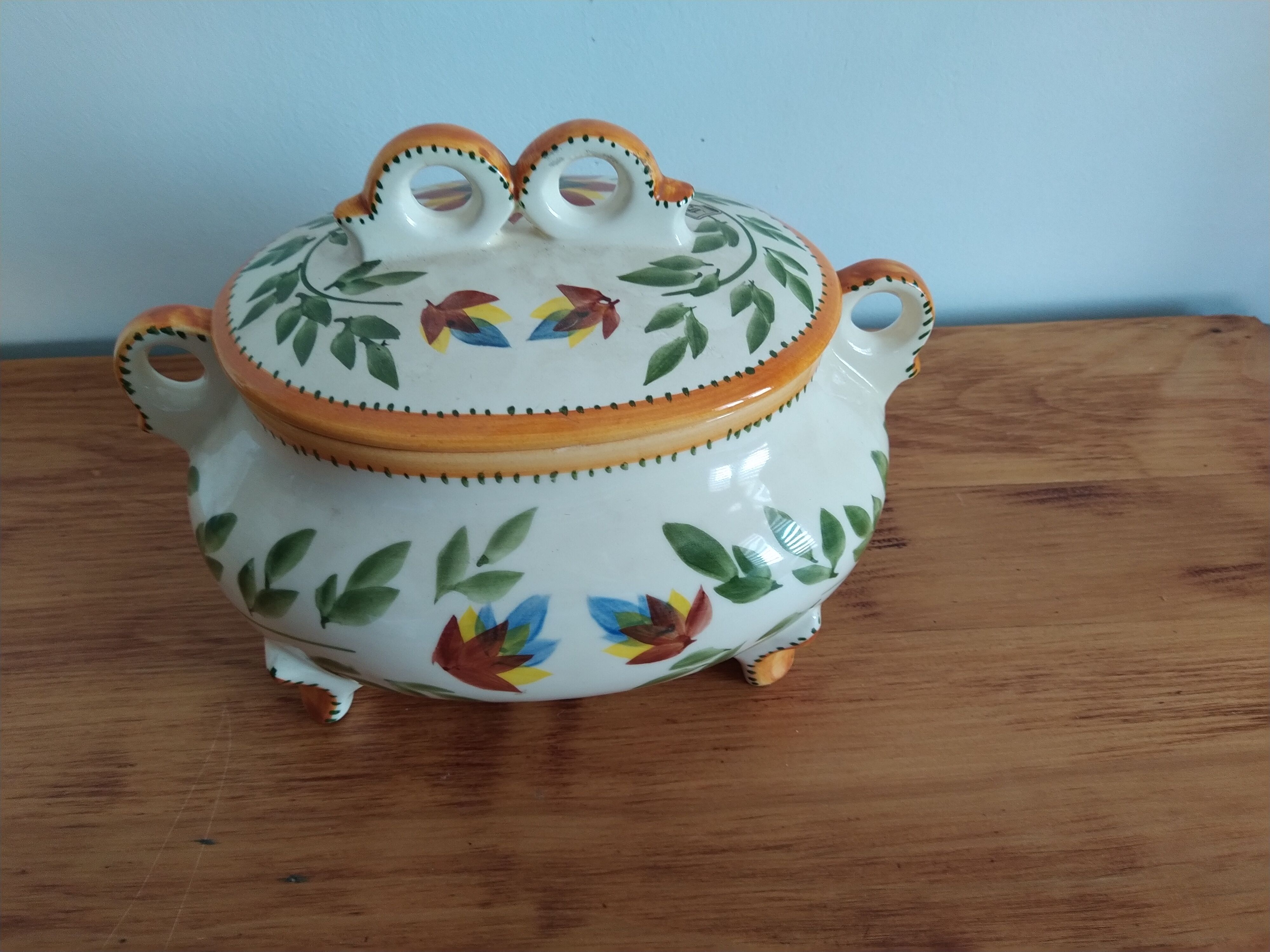 Handmade vintage ceramic soup kitchen