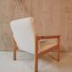 Fauteuil velours ivoire