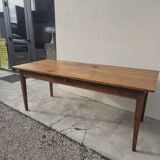 Table de Ferme rustique en merisier massif 19éme - 1m91.5