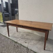 Table de Ferme rustique en merisier massif 19éme - 1m91.5