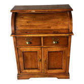 Secretary with a curtain in cherry wood – Small storage desk, second hand.