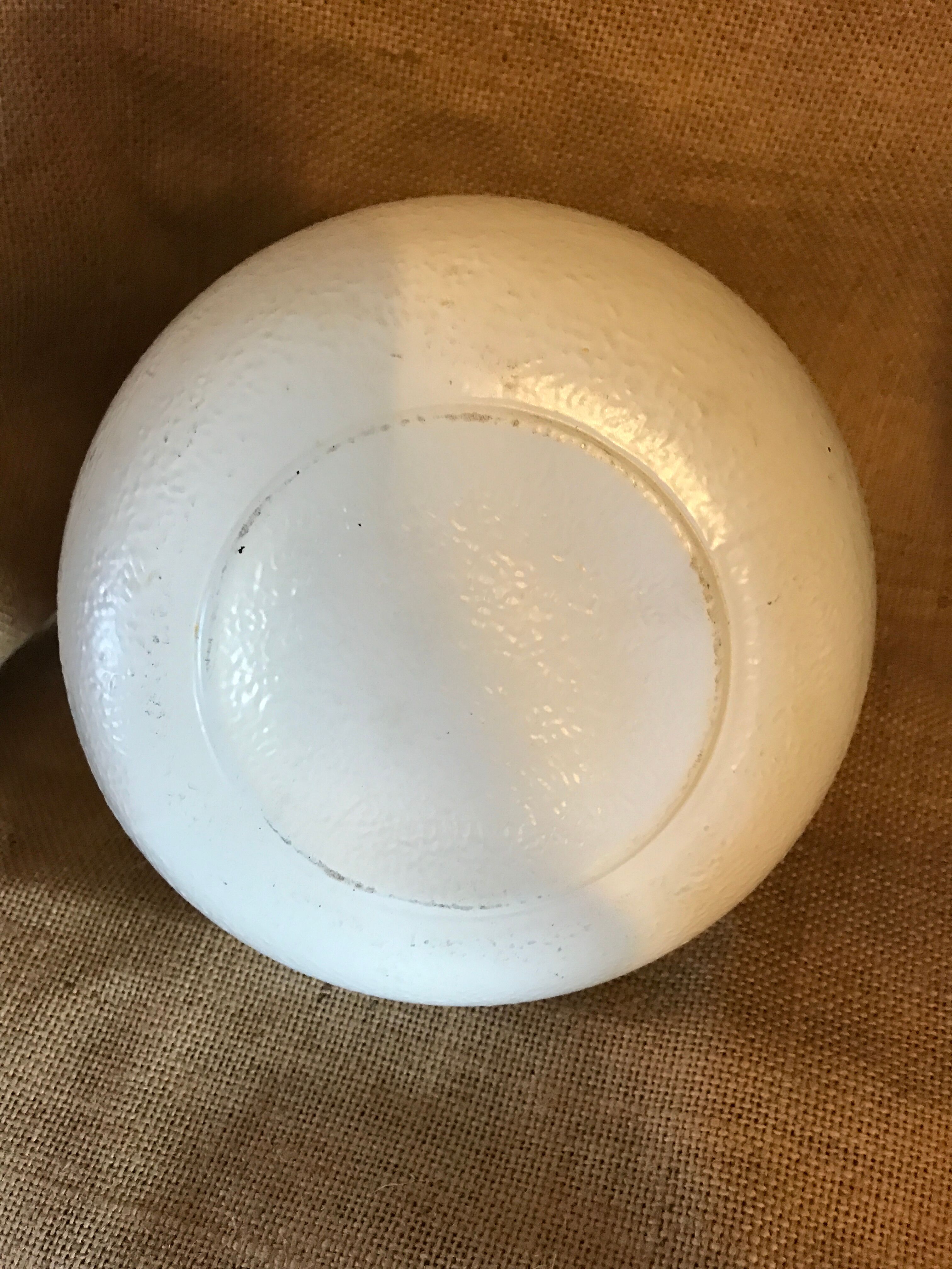 Glass ball vase painted sandstone style