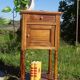 Antique nightstand in walnut and marble, Louis XVI