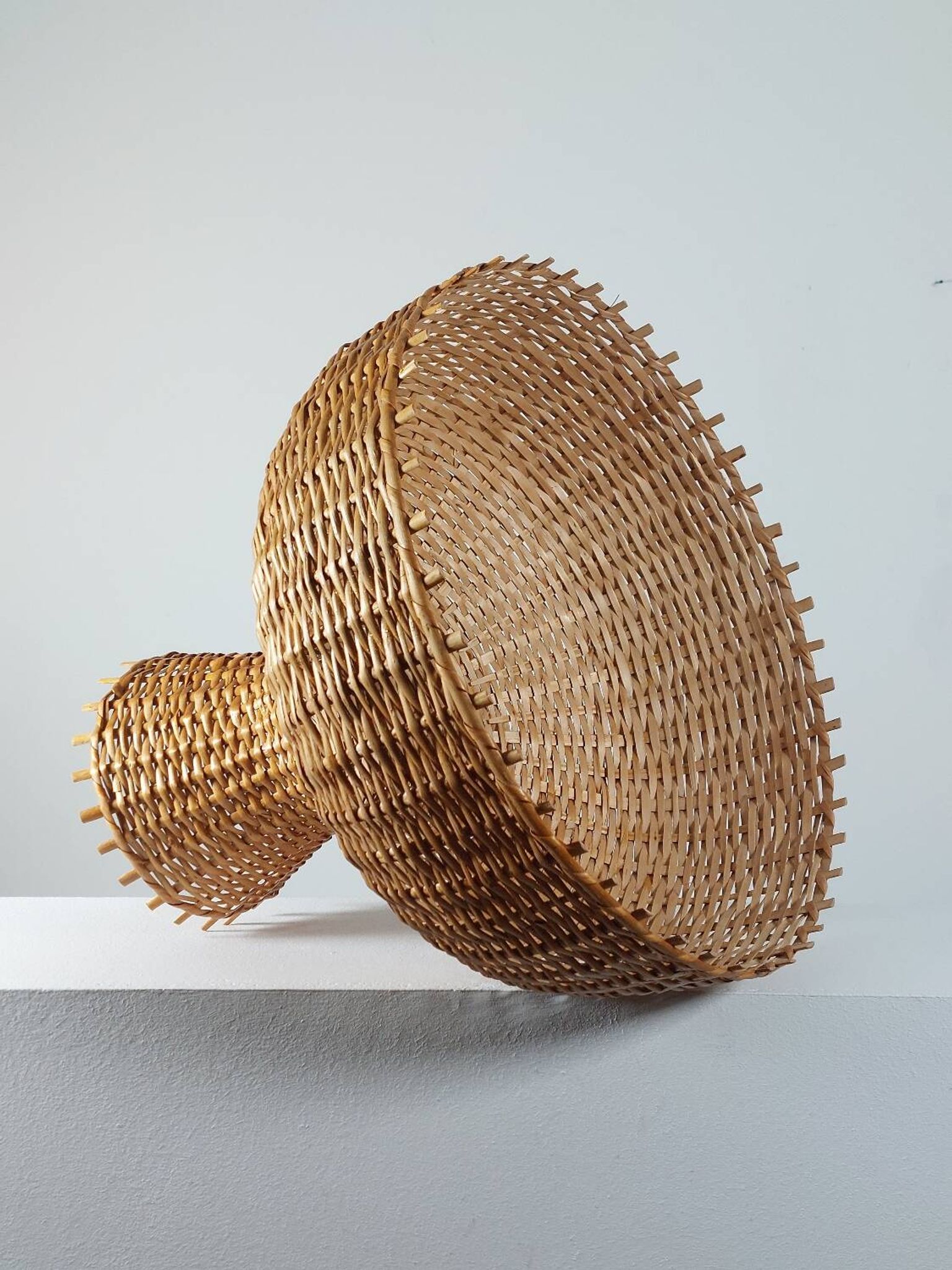 Vintage rattan lampshade from the 70s, mid-century style.
