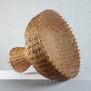 Vintage rattan lampshade from the 70s, mid-century style.