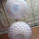 Pair of vintage white plastic pendant lights
