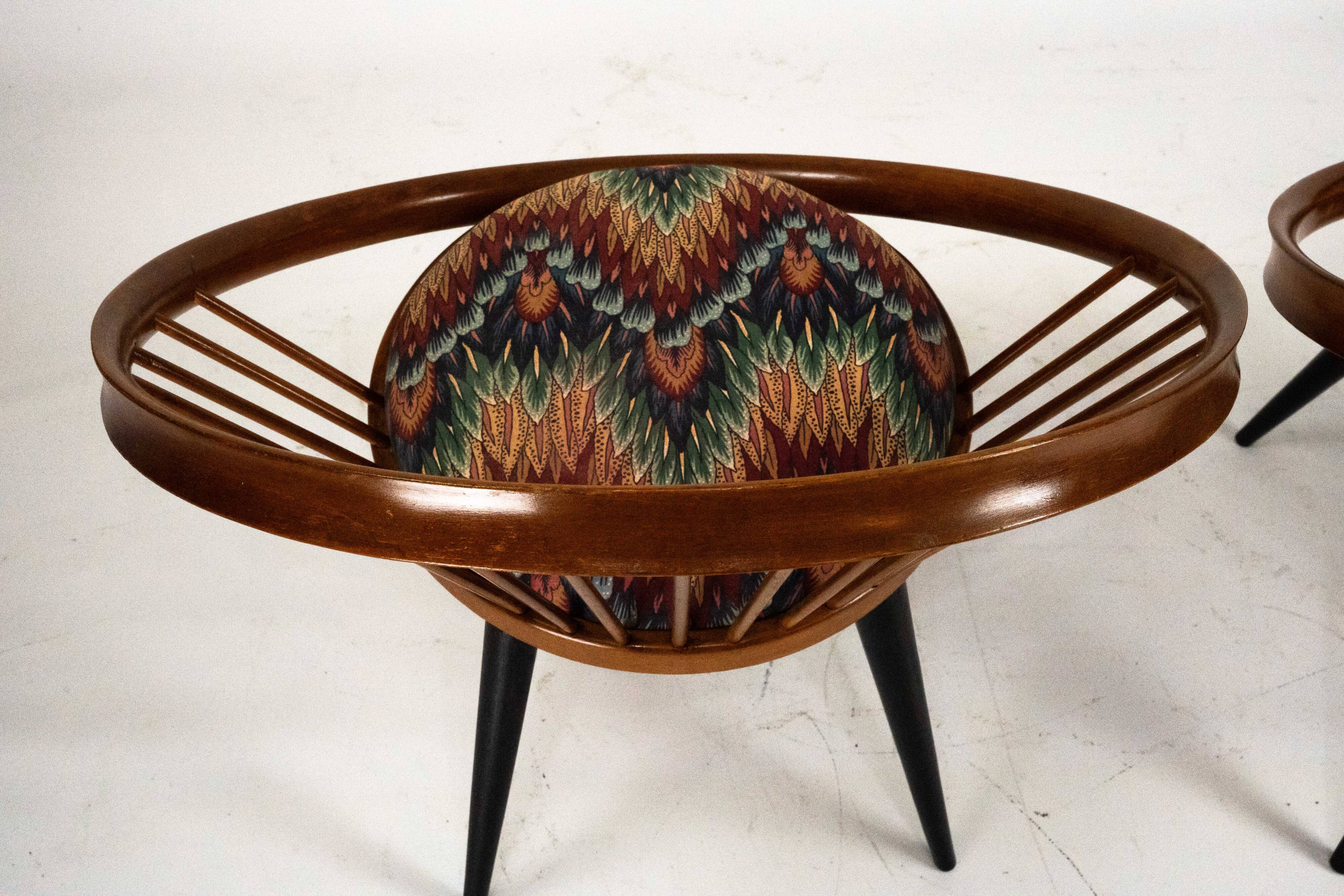 Pair of Yngve Ekström Circle Chairs for Swedese, Sweden 1950s – Original Up