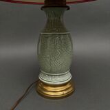 Lampe Napoléon III en céladon vert sur une base en laiton
