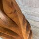 Vintage olive wood carved lamp 59cm