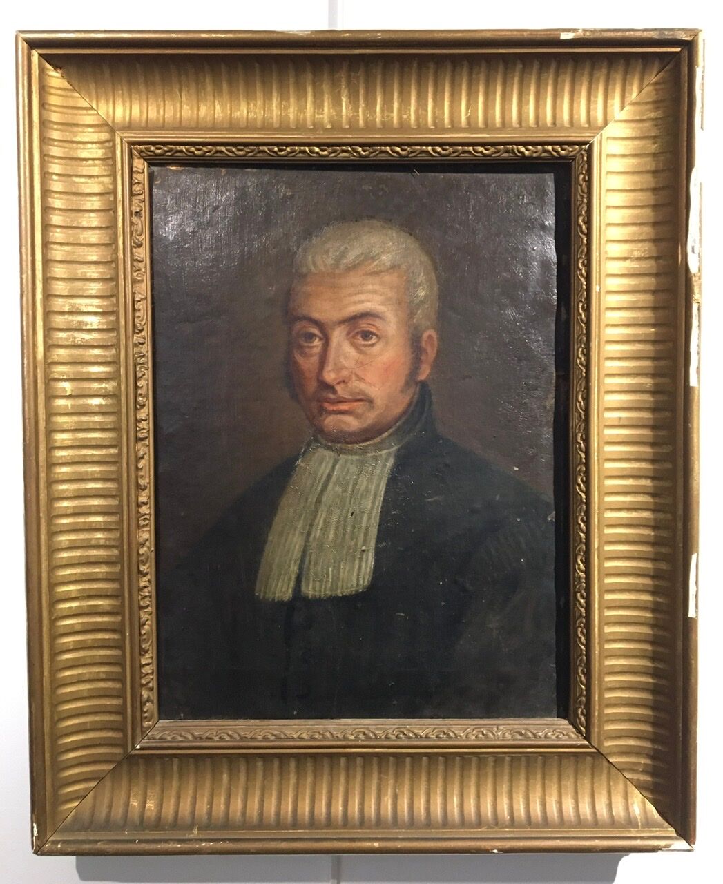 Ancient painting, portrait of a man of law, 19th century