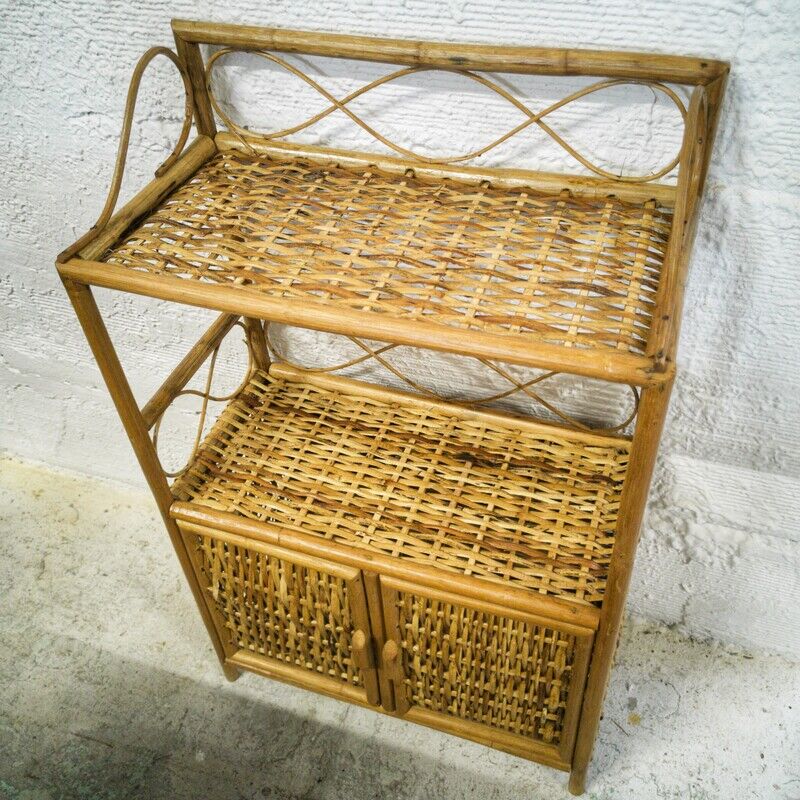 Vintage rattan shelf