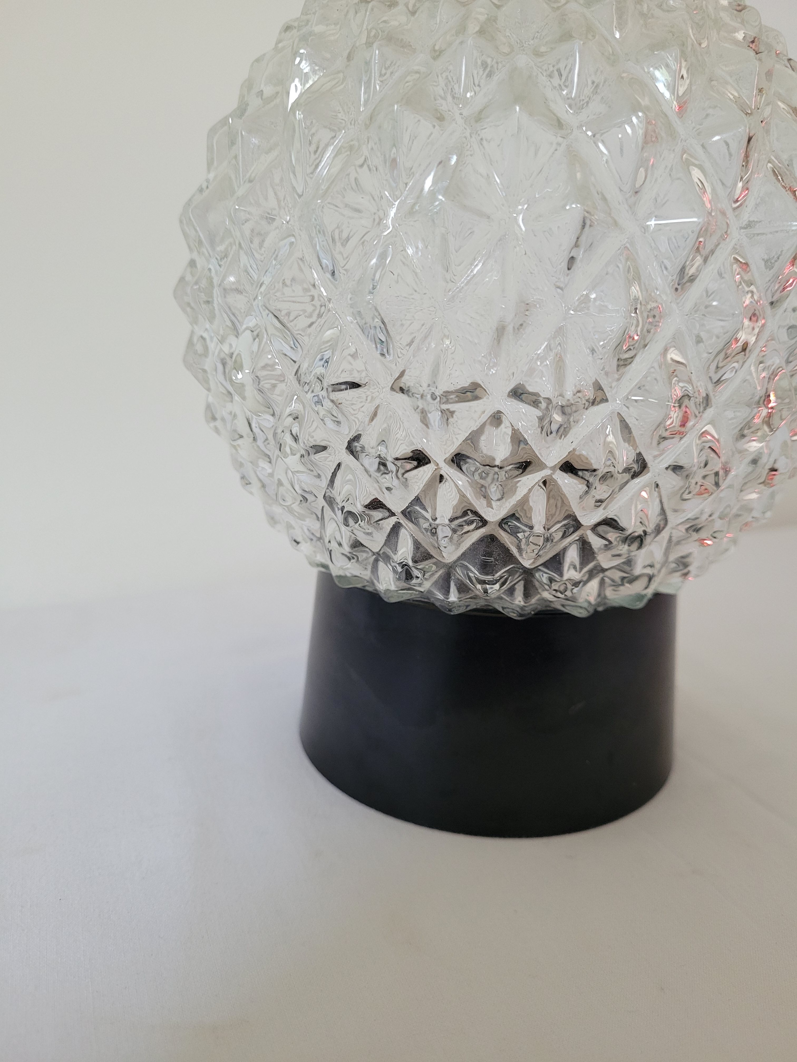 Glass ceiling lamp and bakelite RZB Leuchten