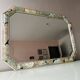 Vintage floral mirror in wood and cut glass, 80s