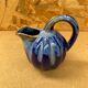 Antique alphonse mouton melon pitcher flamed ceramic blue vintage