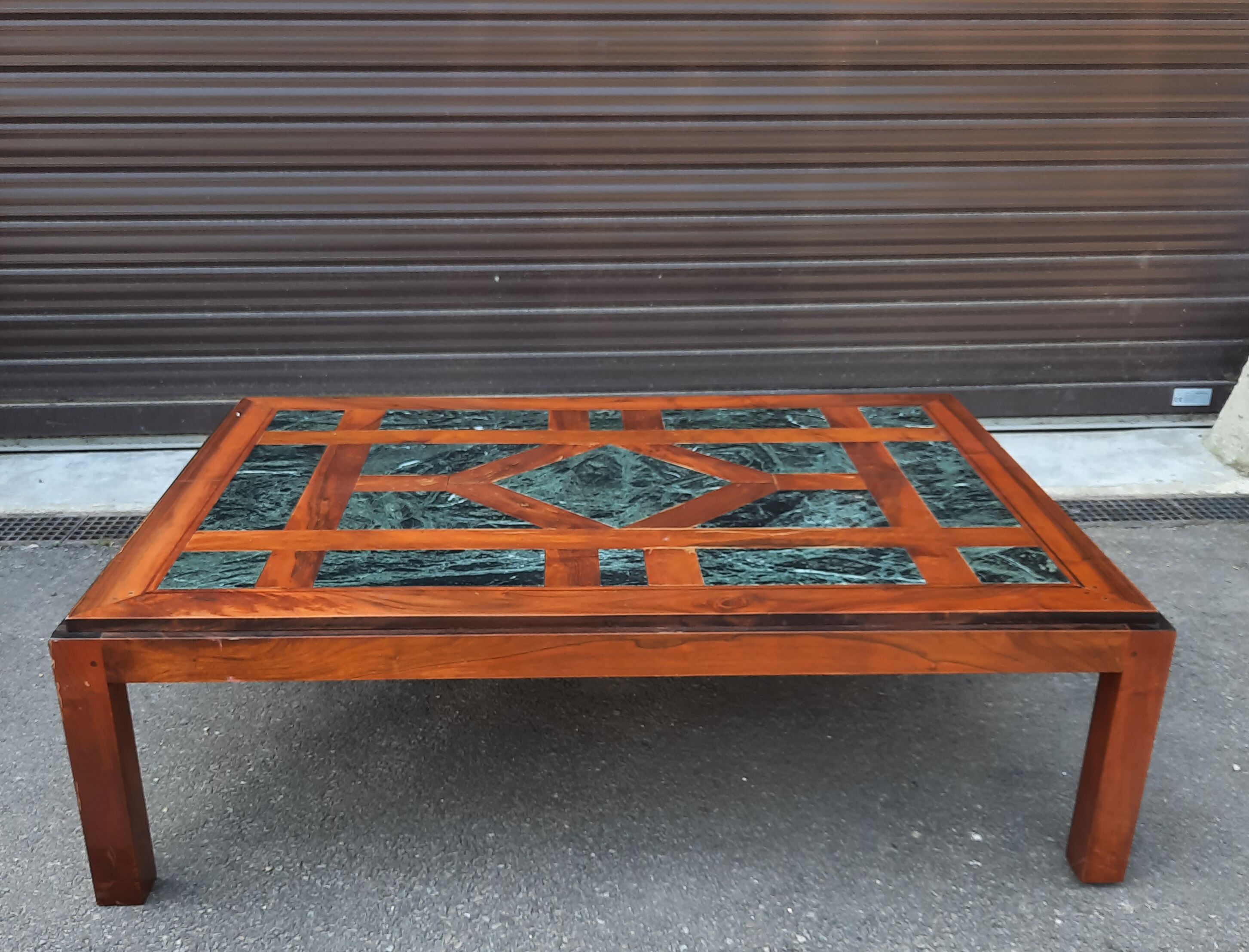 Contemporary coffee table wood and marble