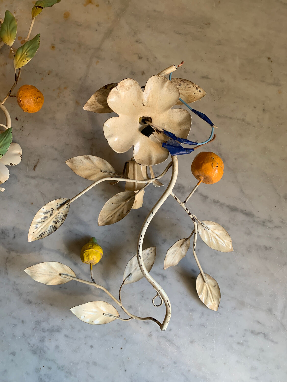 Duo of metal sconces