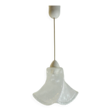 Suspension vintage en verre givré style fleur – Lampe plafonnier des années