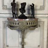 Console D’applique En Bois Sculpté, Patine En Camaïeu De Vert, XVIIIéme S