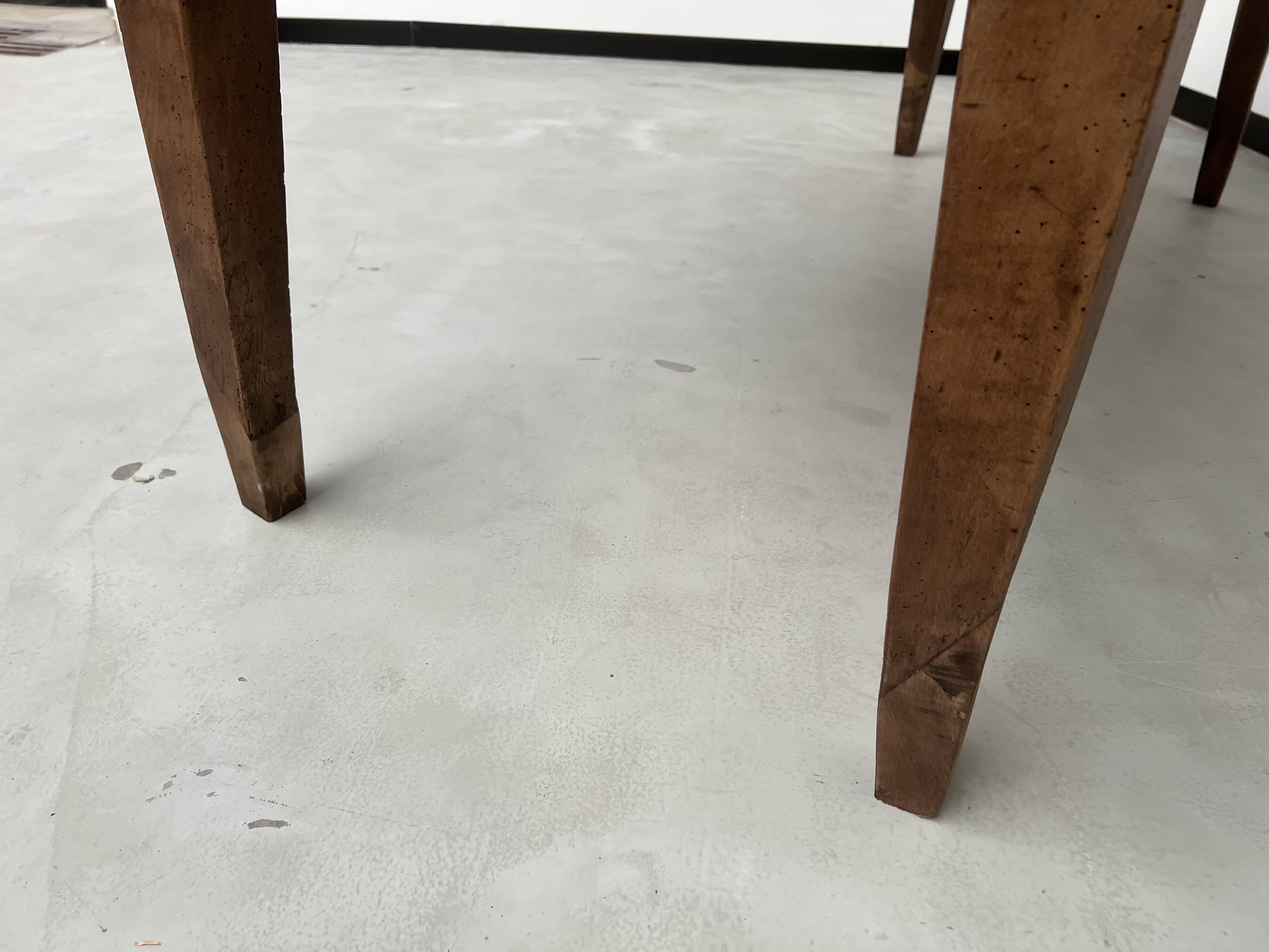 Solid walnut farmhouse table with spindle legs