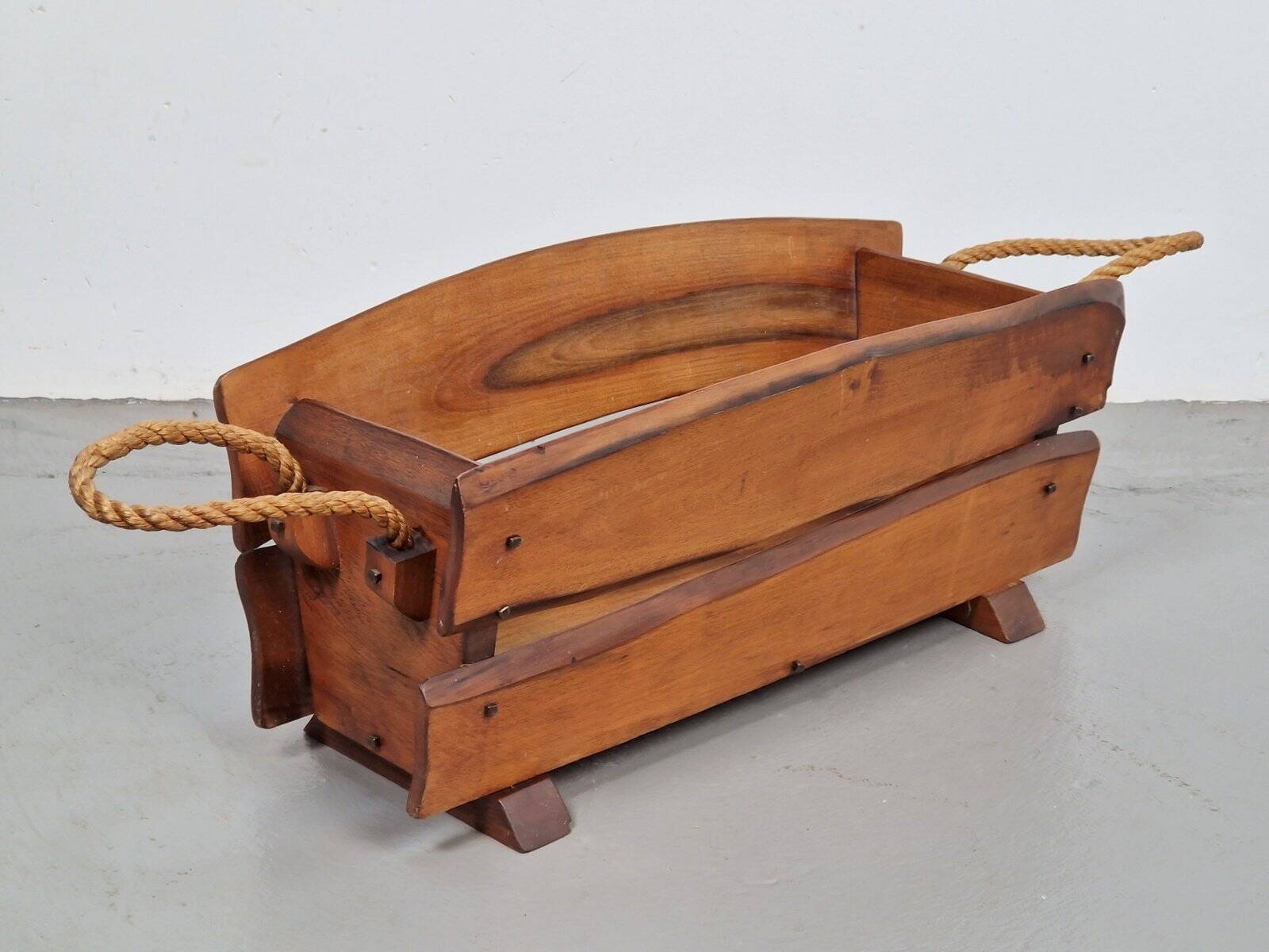 Brutalist Rope Magazine Rack, 1960s