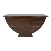 Curved mahogany sideboard with 10 drawers – Chic colonial spirit