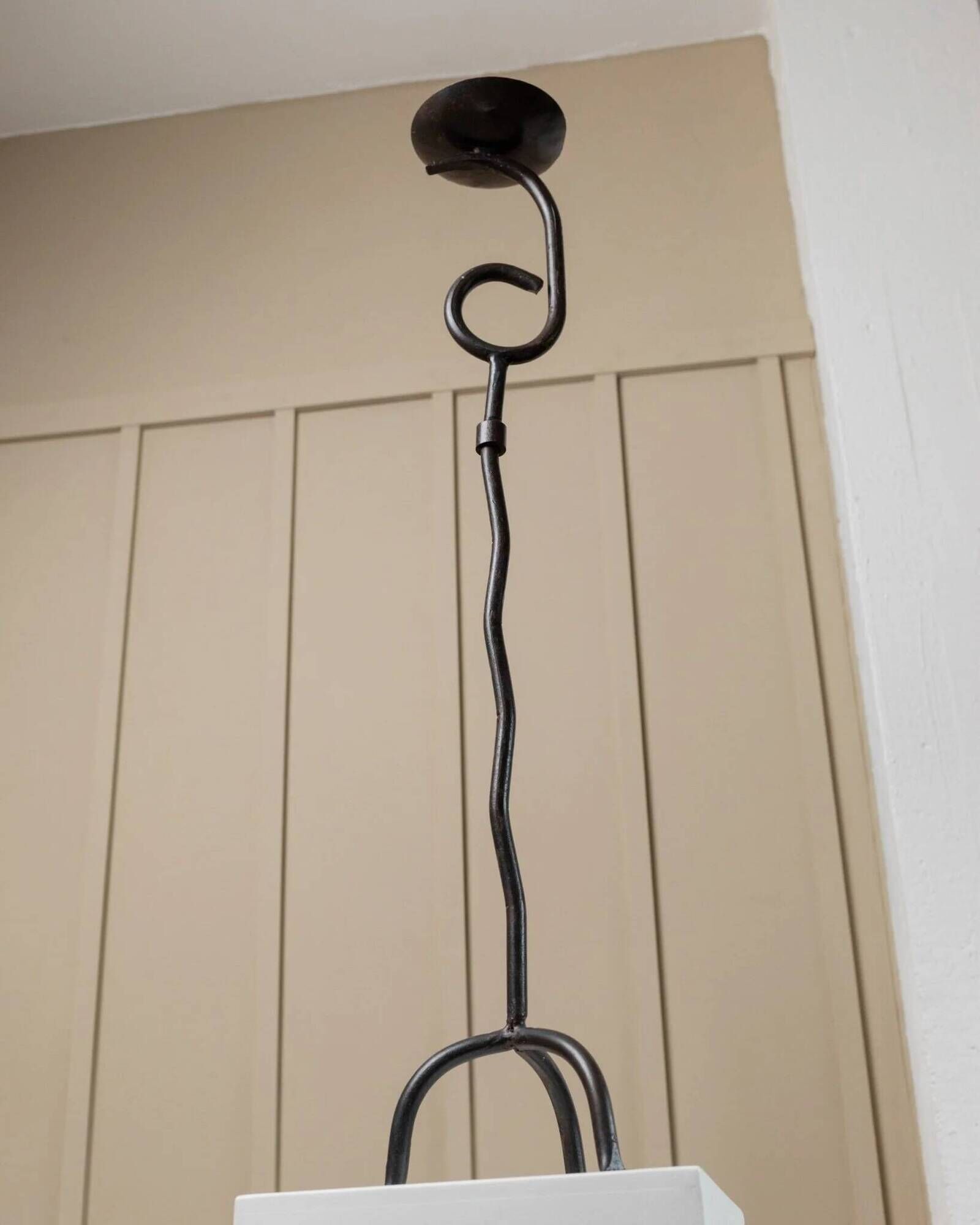 XXL vintage hand-forged iron candlestick, black iron, brutalist wave design, Made in Italy 1970s