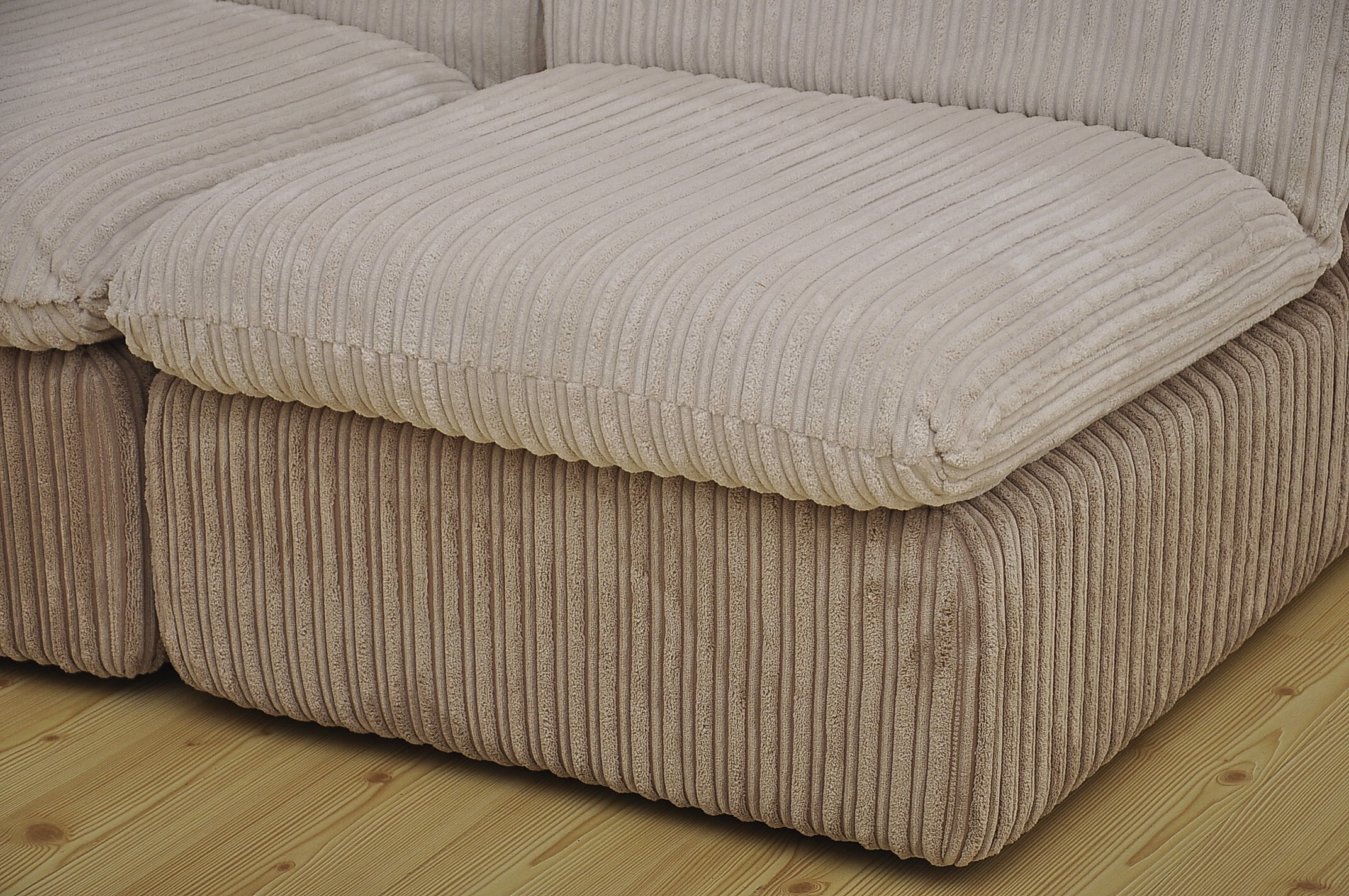 Mid-Century Beige Corduroy Modular Sofa, 1970s