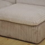 Mid-Century Beige Corduroy Modular Sofa, 1970s
