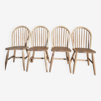 Lot of Ercol Windsor style wooden chairs