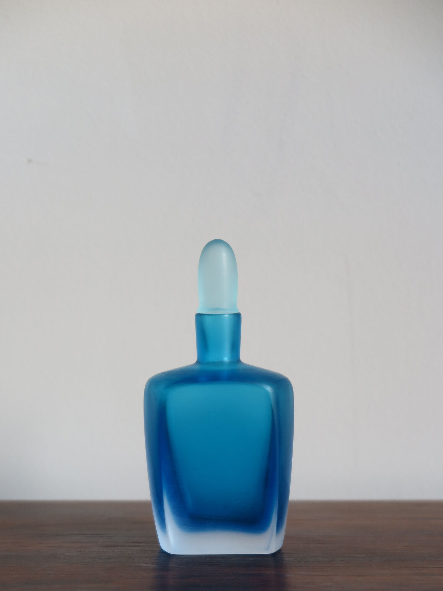 Italian Venini Murano glass bottle “Velati” serie, 1992