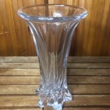Old VANNES Crystal Vase Vintage Molded Glass #A410