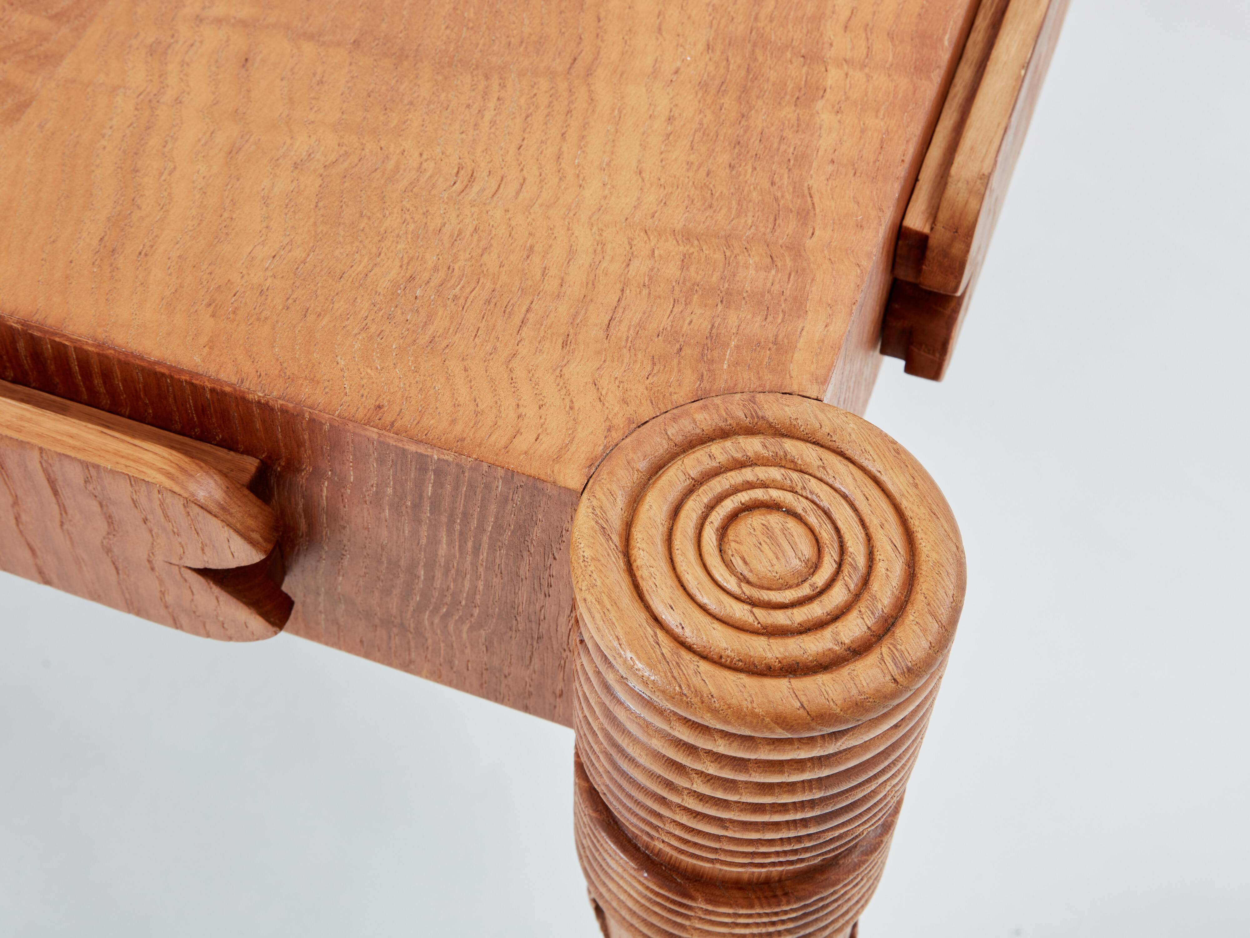 Large modernist curly ash coffee table by Pier Luigi Colli 1950