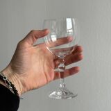 5 large clear crystal wine glasses