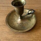 Brass hand candle holder