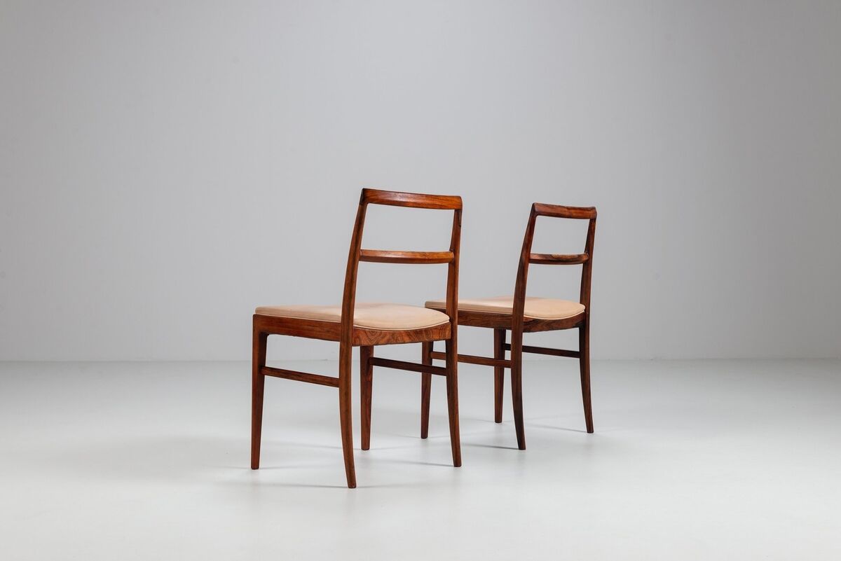 Arne Vodder model 430 dining chairs rosewood Sibast Mobler Denmark 1960