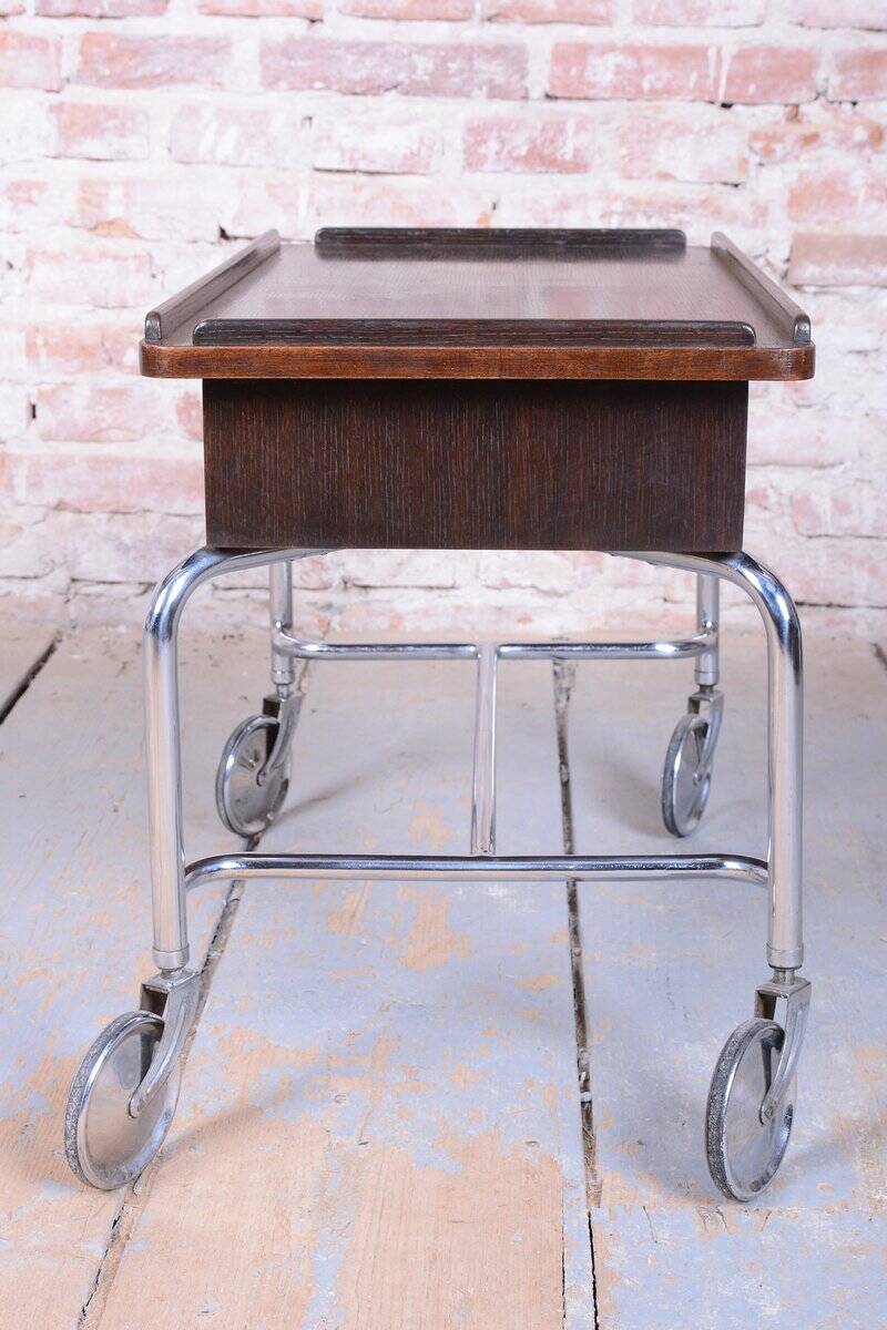 Bauhaus Serving Trolley in Oak by R.Slezák, 1930s