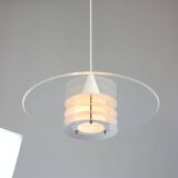 Scandinavian Duett Plexiglas and Metal Pendant Lamp from Landskrona Sweden